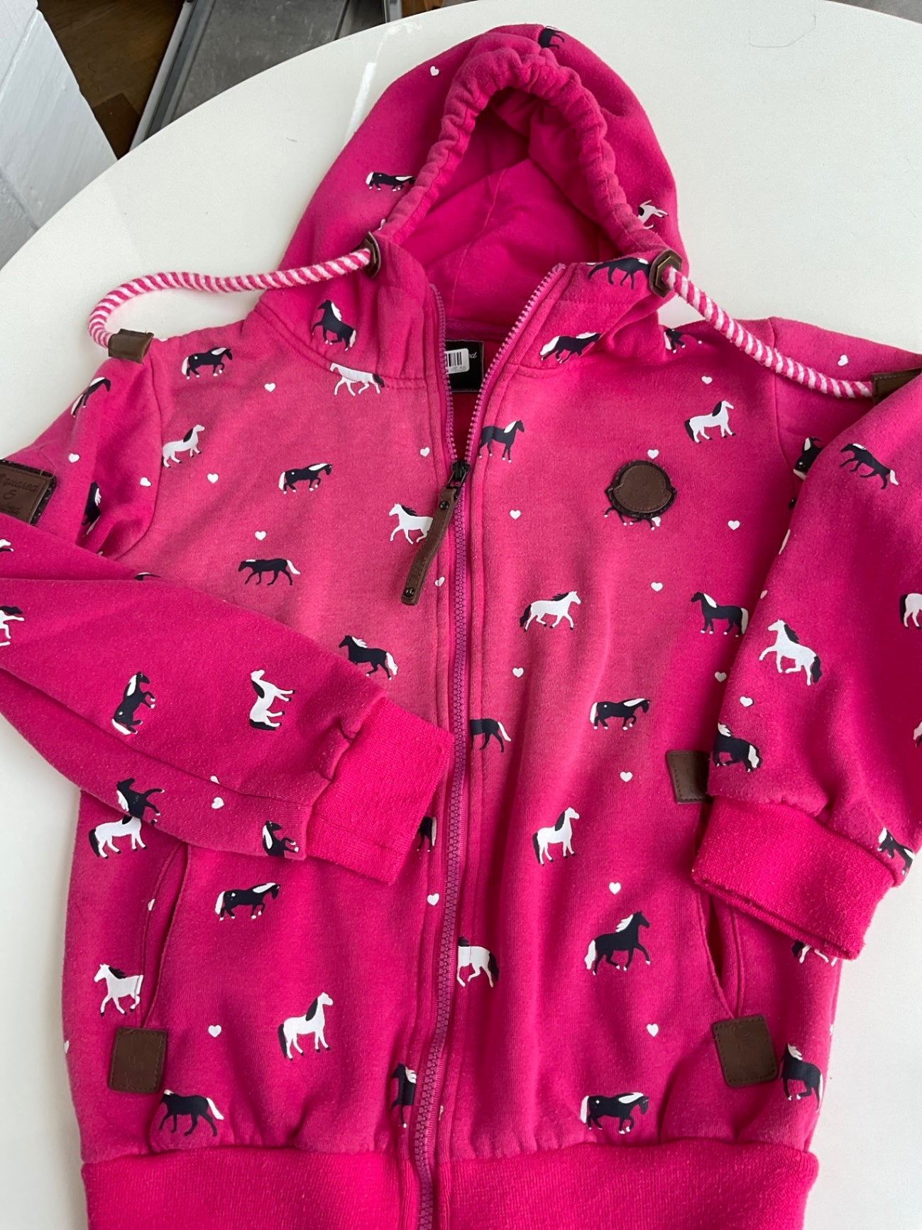 Sqared & Cubed Hoodie *Zip 164 Pink / Pferdedruck