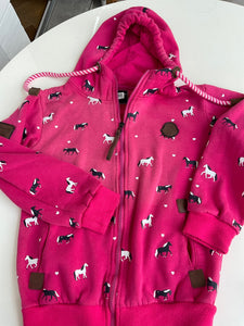 Sqared & Cubed Hoodie *Zip 164 Pink / Pferdedruck