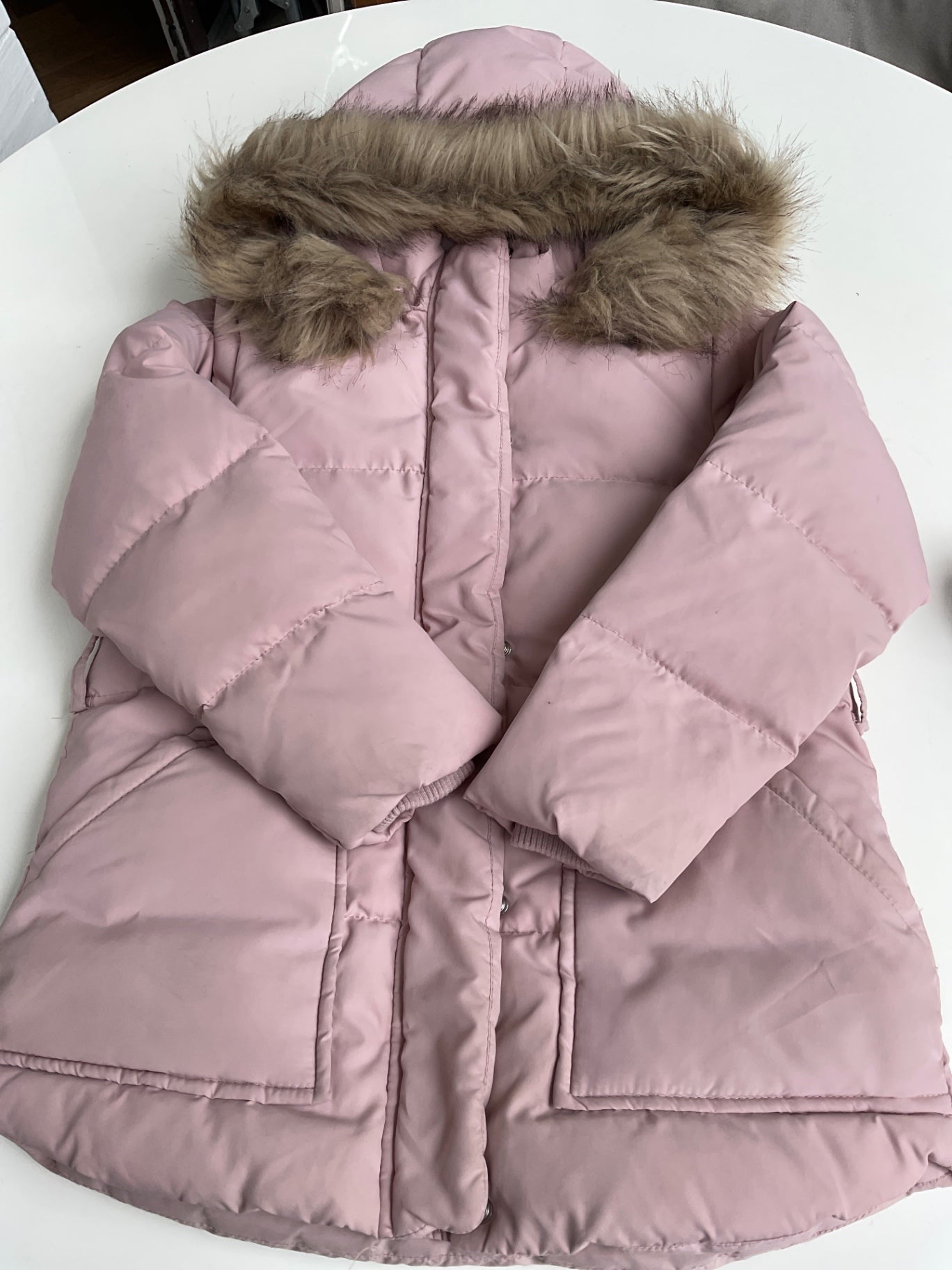 Zara Girls Winterjacke mit Kapuze  128 Rosa