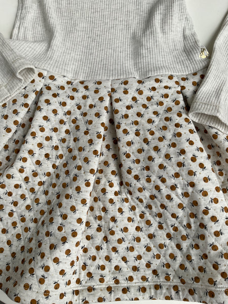 PETIT BATEAU  Kleid  140 Grau meliert / Frucht