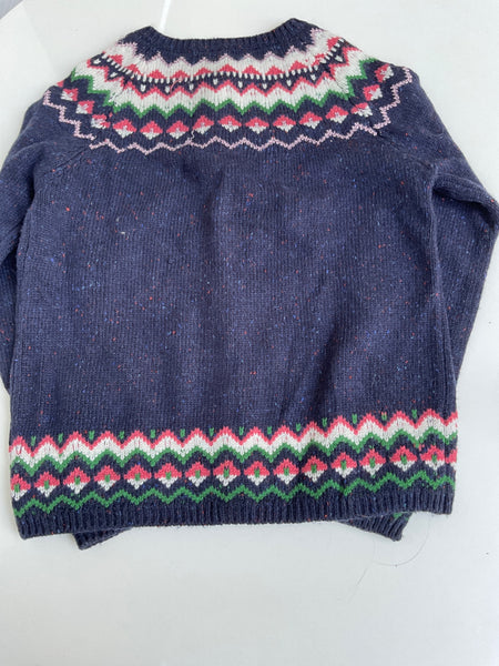Cyrillus Strickjacke 152 Blau mit mehrfarbigem Muster / Norweger