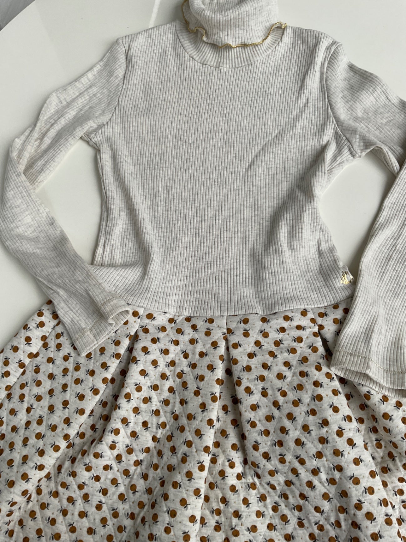 PETIT BATEAU  Kleid  140 Grau meliert / Frucht