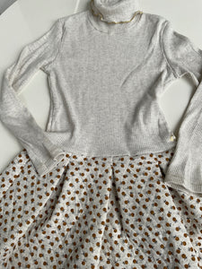 PETIT BATEAU  Kleid  140 Grau meliert / Frucht
