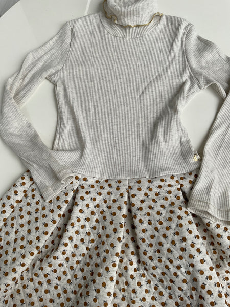 PETIT BATEAU  Kleid  140 Grau meliert / Frucht