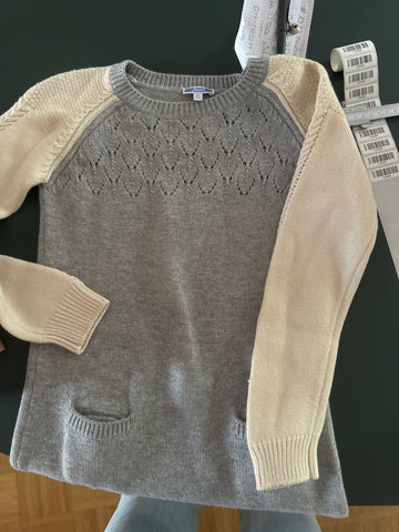 Jacadi  Pulloverkleid 140 Grau und Creme