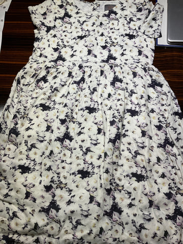 Creamie Kleid 140 Weiß mit Blumenmuster