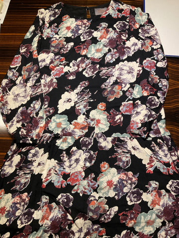 Creamie Kleid 140 Schwarz mit Blumenmuster