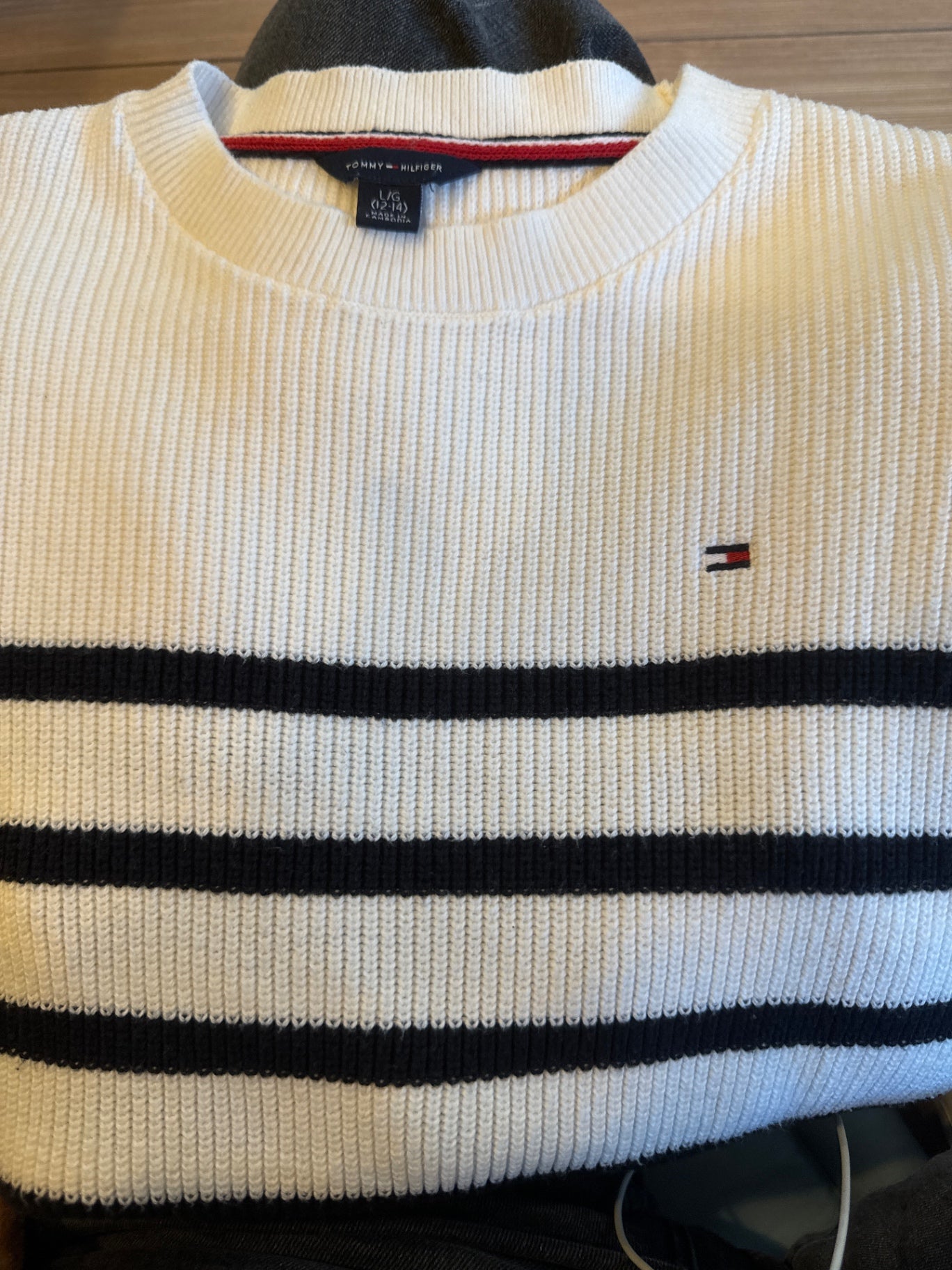 Tommy Hilfiger Pullover 152/158 Weiß und Schwarz