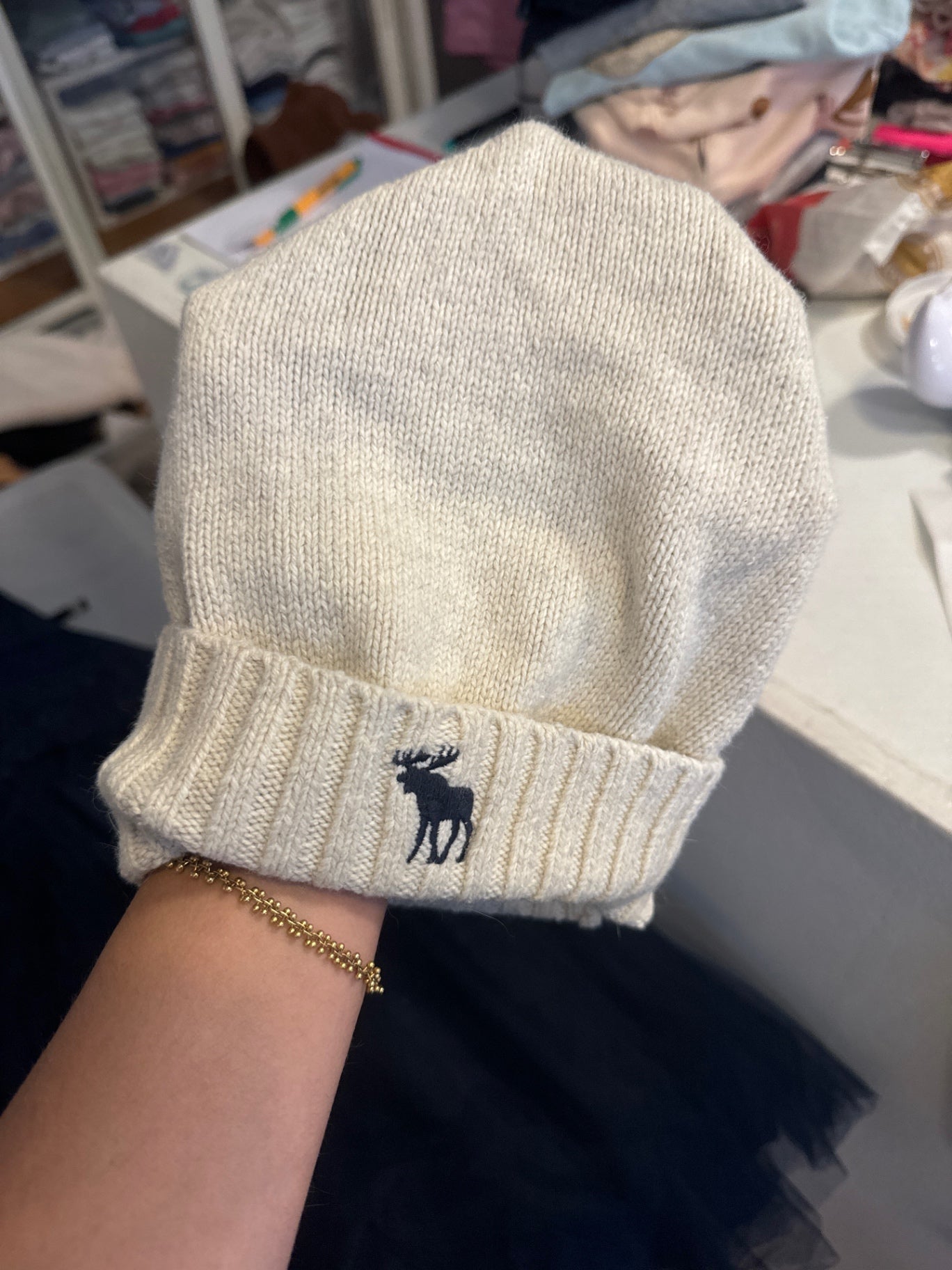 Hollister Mütze  Creme