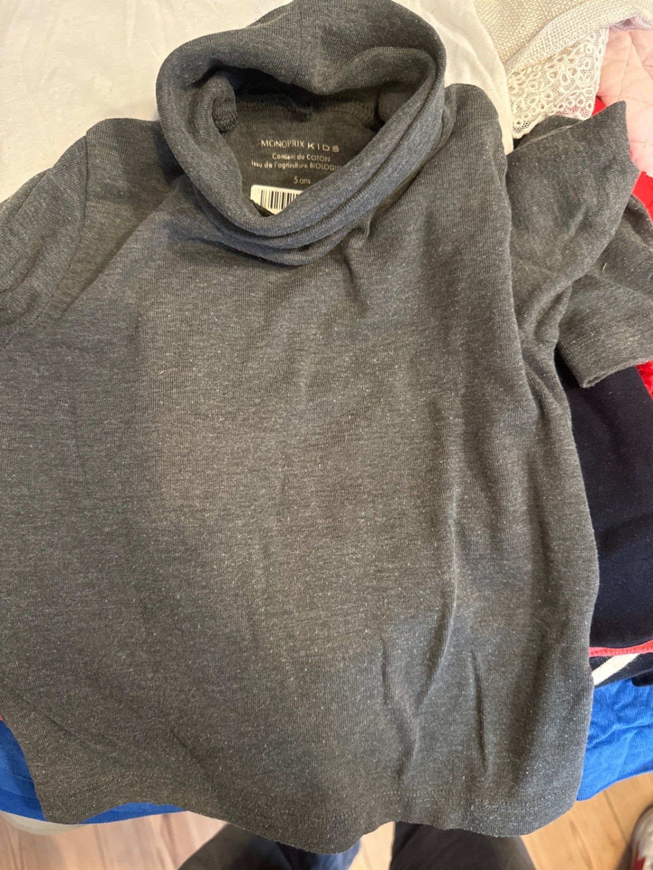 Monoprix Kids Rollkragenpullover 110 Grau
