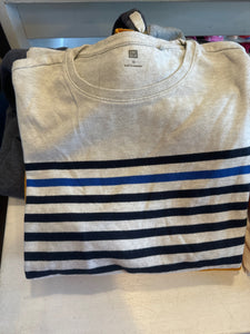 Uniqlo Pullover 152/158 Weiß mit blauen Streifen