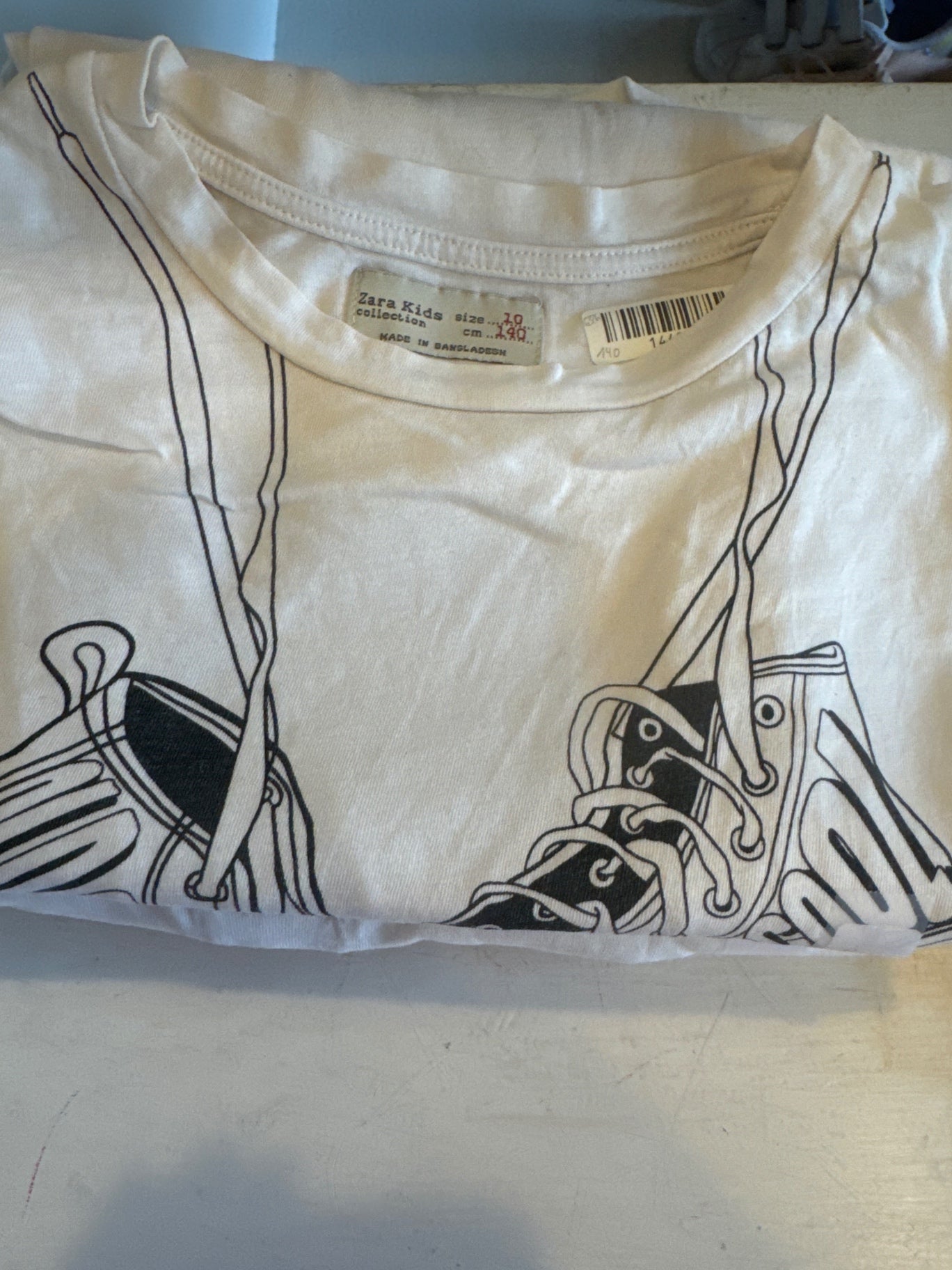 Zara T-Shirt Langarm 140 Weiß