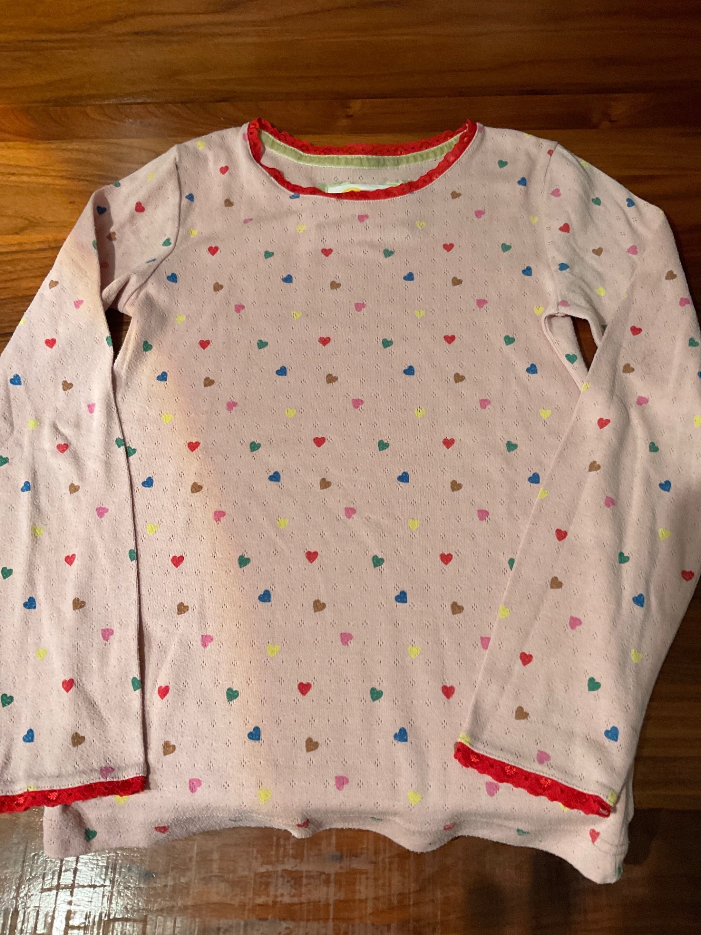 Boden Langarmshirt 152 Rosa mit bunten Herzen