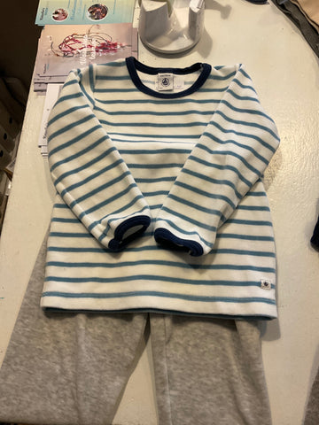 Petit Bateau pyjama 104 Weiß und Blau