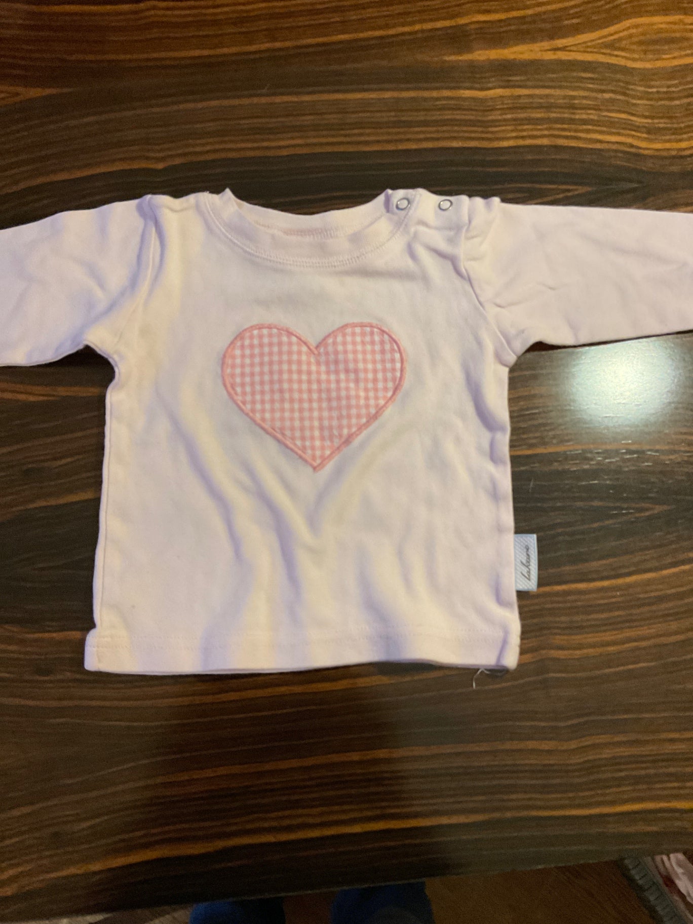 Lakaro Langarmshirt mit Herz 62/68 Hellrosa
