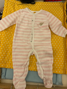 Steiff Strampler 74 Rosa und Weiß gestreift