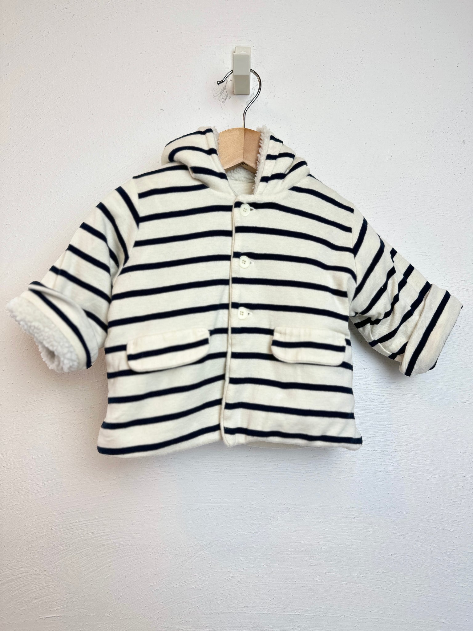 Gefütterte Jacke *Streifen/ Teddy - 67 - PETIT BATEAU