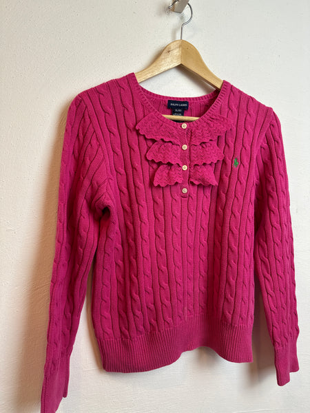 Strickjacke Zopf Rüsche - 176 - Ralph Lauren