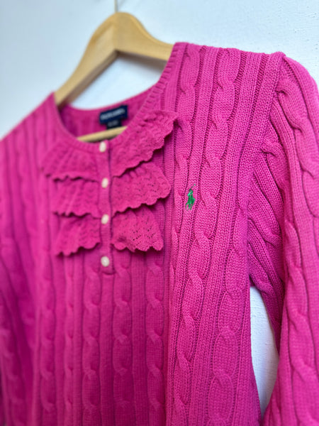 Strickjacke Zopf Rüsche - 176 - Ralph Lauren