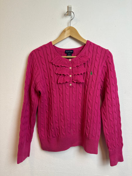Strickjacke Zopf Rüsche - 176 - Ralph Lauren