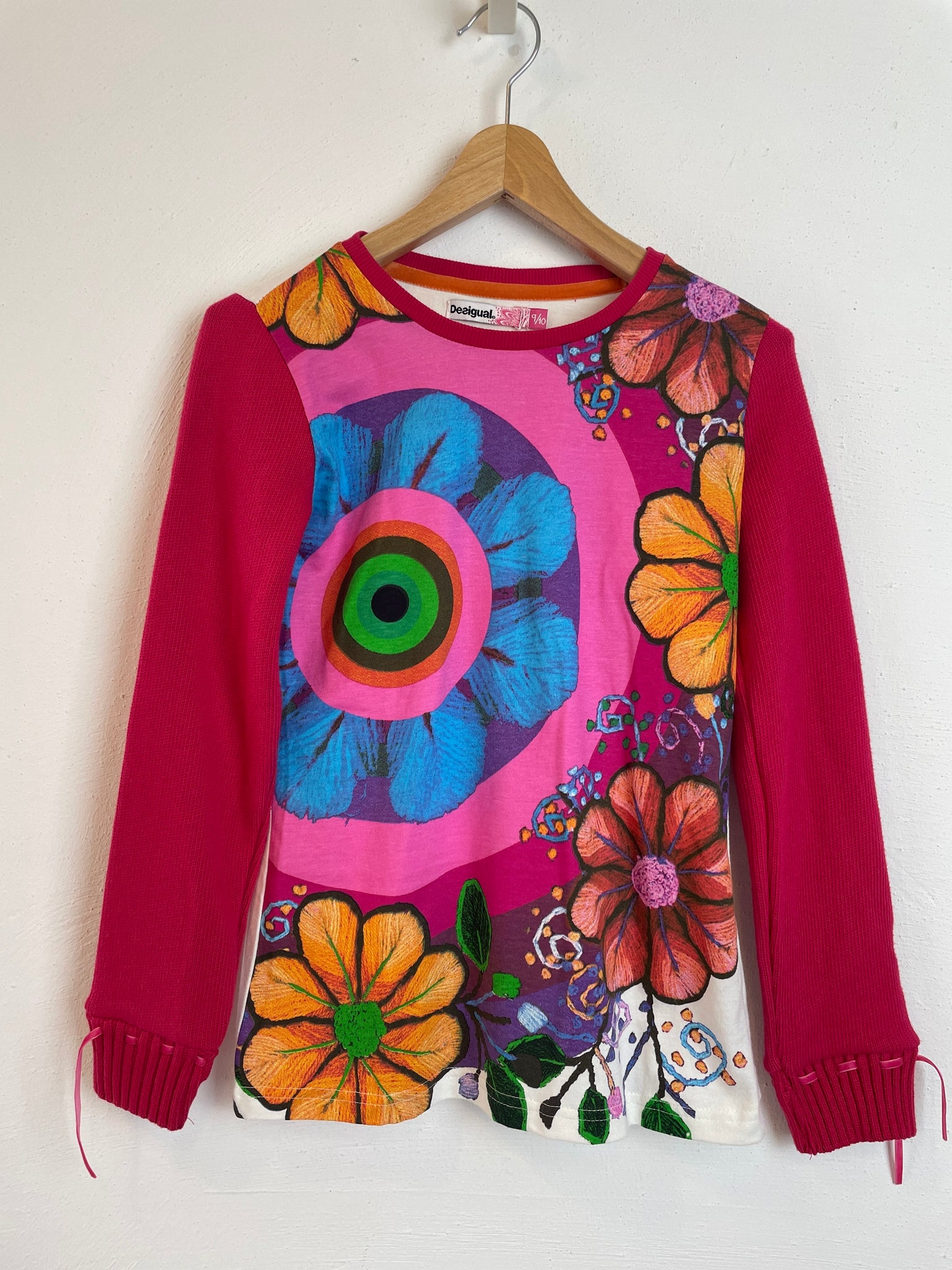 Langarmshirt Strickarm Print - 134 - DESIGUAL